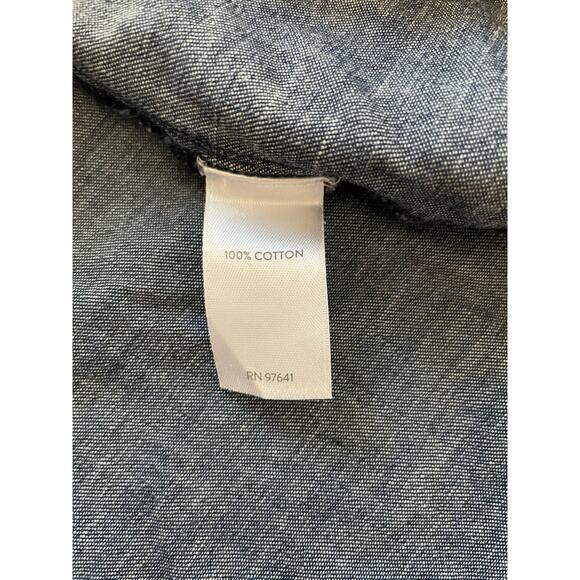 J Jill Denim Size M Button Up Dress Denim Blue Jean Long Sleeves 100% Cotton - Picture 4 of 6